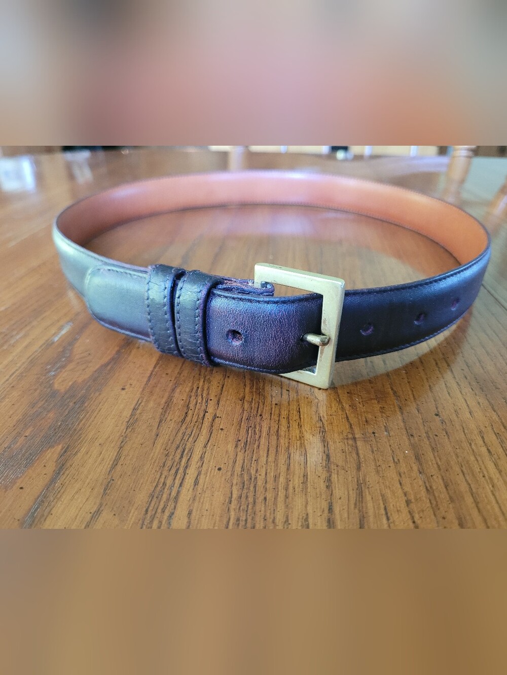 Vintage Coach Deep Maroon Glove-Tanned Leather Belt Size 32 Style 7609 NYC Made